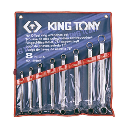 JGO DE LLAVES CORONO ACODADAS 75º DE 8 PC KING TONY